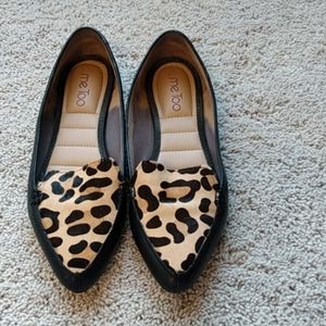 Black & leopard loafers